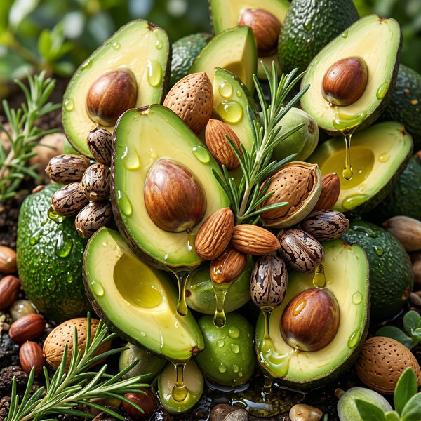 Avocado, Rosemary, Sweet Almond, Jojoba & Castor Oils